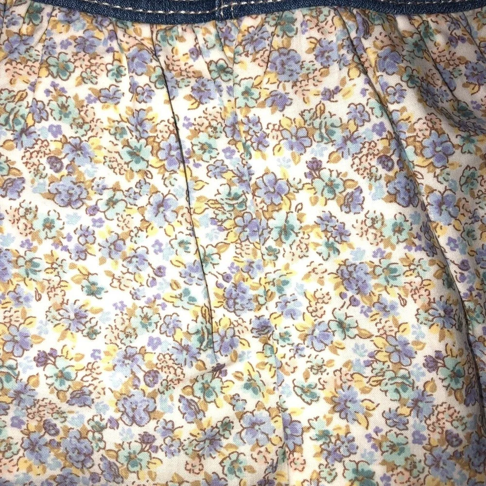 Oshkosh Baby Girl Floral Print Denim‎ Jumper Overall Dress Size 6 Months NEW